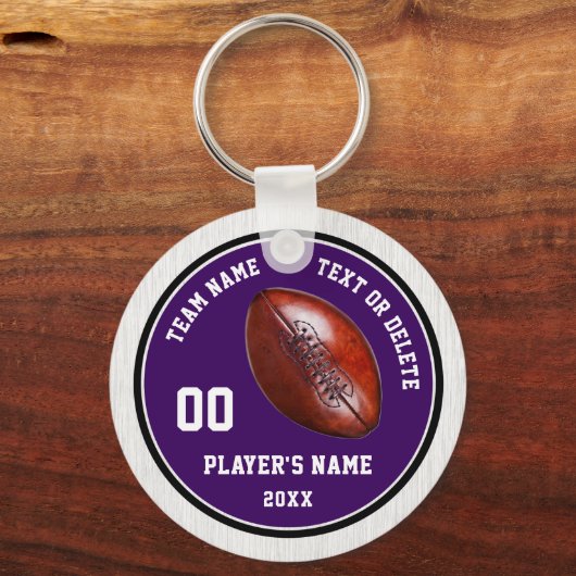 Paarse en witte Footballs Sleutelhangers, 4 tekstv Sleutelhanger (Voorkant)