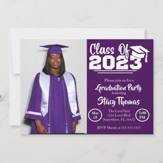 Paarse en witte fotograaf Partij Kaart (Voorkant)