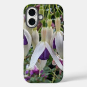 Paarse en witte Fuchsia Flowers Case-Mate iPhone Case (Achterkant)