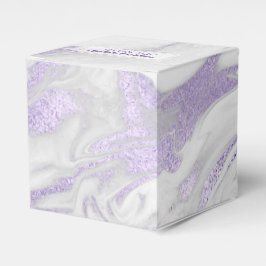 Paarse en witte gemarmerde bruiloft gunst doos bedankdoosjes