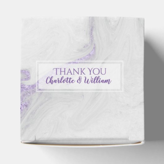Paarse en witte gemarmerde bruiloft gunst doos bedankdoosjes (Bovenkant)