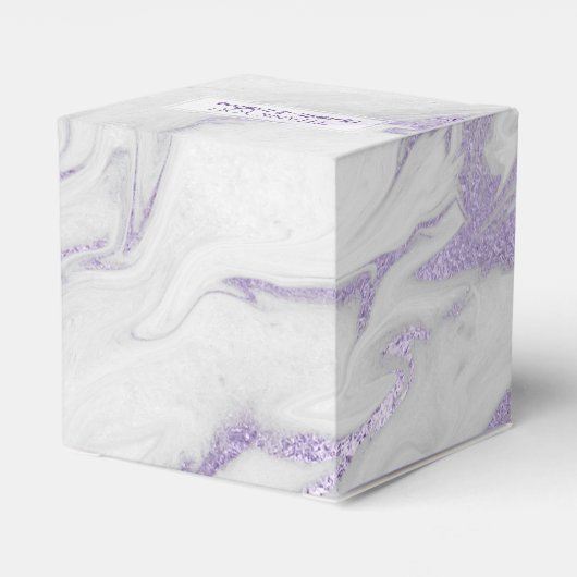 Paarse en witte gemarmerde bruiloft gunst doos bedankdoosjes (Achterkant)