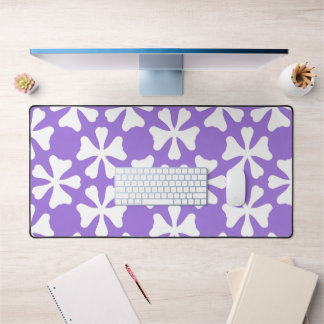 Paarse en witte geometrische bloempatroon bureaumat