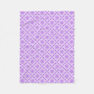 Paarse en witte geometrische cirkelpatroon fleece deken
