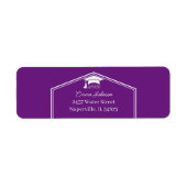 Paarse en witte gepersonaliseerde retouradres etiket (Voorkant)