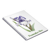 Paarse en Witte Geplooide Iris Notitieboek (Rechterzijde)