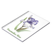 Paarse en Witte Geplooide Iris Notitieboek (Linkerzijde)