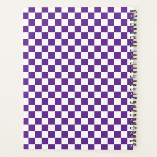 paarse en witte Geruite 2024 Planner (Achterkant)