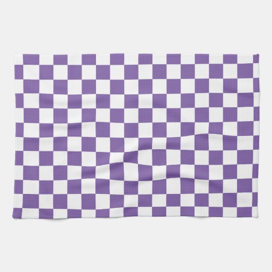 Paarse en witte geruite keukenhanddoek (Horizontaal)