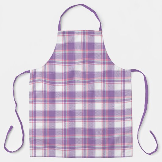 Paarse en witte geruite schort (Voorkant)