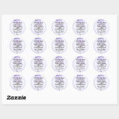 Paarse en Witte Gestreepte Iris Save the Date Ronde Sticker (Vel)