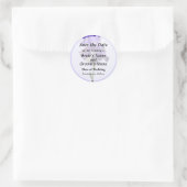 Paarse en Witte Gestreepte Iris Save the Date Ronde Sticker (Tas)