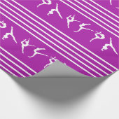 Paarse en witte gestripte kerst cadeaupapier (Hoek)
