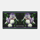 Paarse en witte gevlekte Iris bloemen op maat Bureaumat (Voorkant)