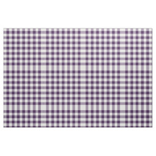 Paarse en witte Gingham Block Pattern Fabric Stof