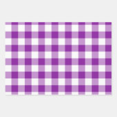 Paarse en witte Gingham Check Plaid Inpakpapier Vel (Voorkant 3)