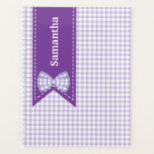 Paarse en witte Gingham Custom Planner (Voorkant)