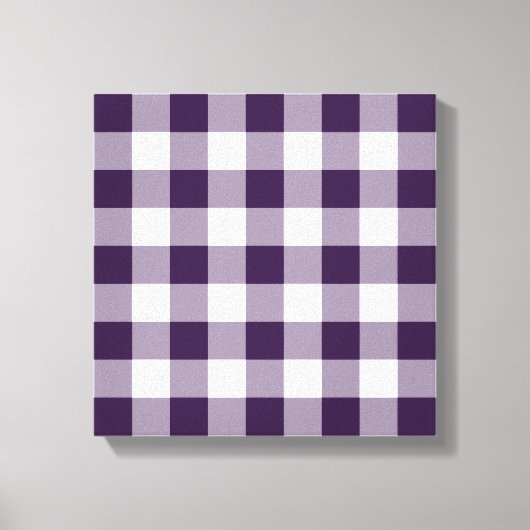 Paarse en witte gingham Pattern Canvas Afdruk (Voorkant)