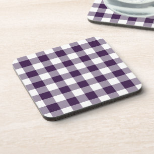Paarse en witte gingham Pattern Drankjes Onderzetter