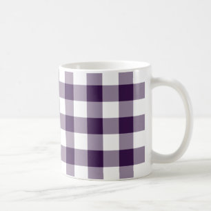 Paarse en witte gingham Pattern Koffiemok