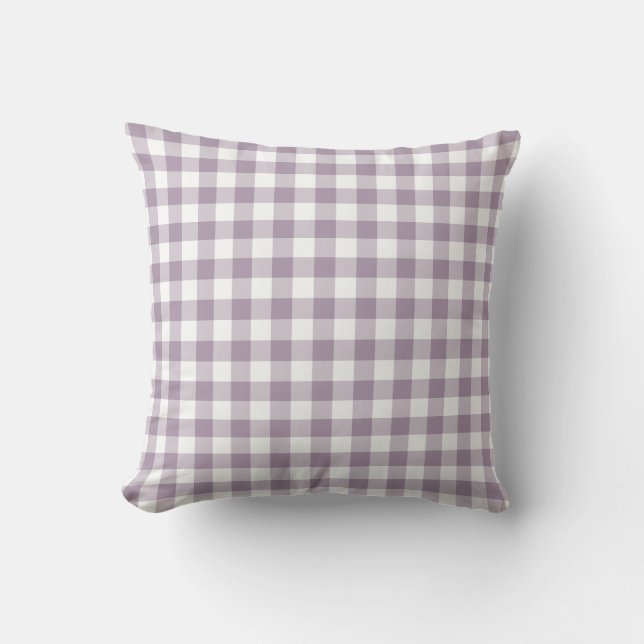 Paarse en witte gingham Pattern Kussen (Voorkant)
