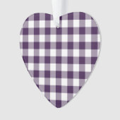 Paarse en witte gingham Pattern Ornament (voorkant)