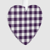 Paarse en witte gingham Pattern Ornament (voorkant)