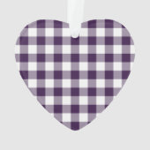 Paarse en witte gingham Pattern Ornament (achterkant)