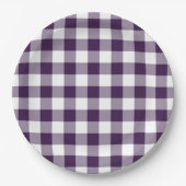 Paarse en witte gingham Pattern Papieren Bordje (Voorkant)