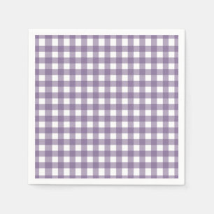 Paarse en witte Gingham Pattern Servet