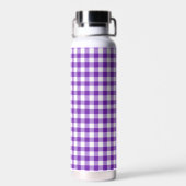 Paarse en witte gingham Pattern Waterfles (Achterkant)