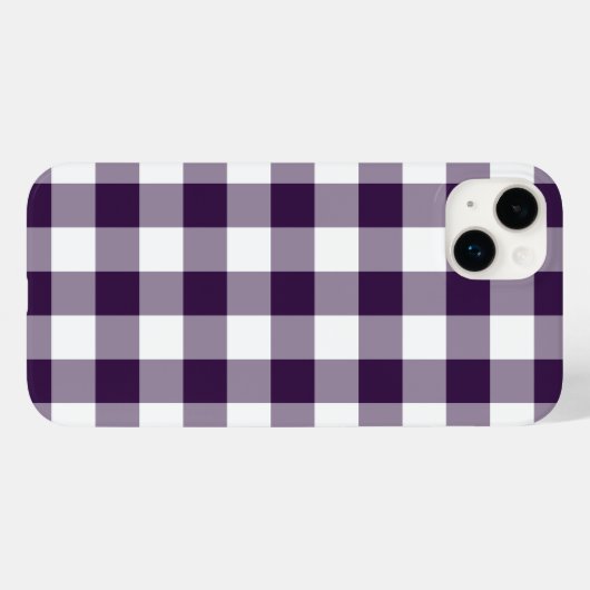 Paarse en witte Gingham Pset Case-Mate iPhone Case (Achterkant (horizontaal))