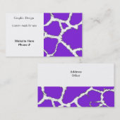 Paarse en witte Giraffe Patroon Visitekaartje (Voorkant / Achterkant)