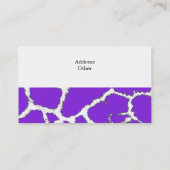Paarse en witte Giraffe Patroon Visitekaartje (Achterkant)