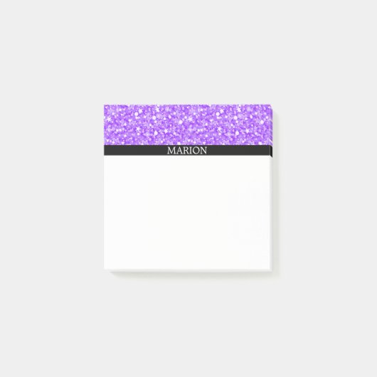 Paarse en witte glitter post-it® notes (Voorkant)