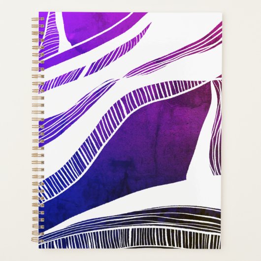 Paarse en witte golven planner (Voorkant)