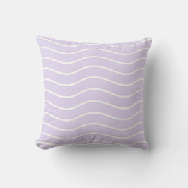 Paarse en witte golvende lijnen design kussen