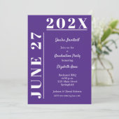 Paarse en Witte GraduPartij Kaart (Staand voorkant)