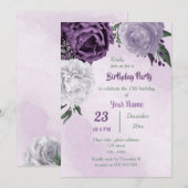 paarse en witte griekse feestdag kaart (Voorkant / Achterkant)