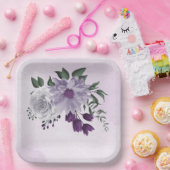 paarse en witte grillenbruiloft papieren bordje (Feest)