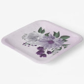 paarse en witte grillenbruiloft papieren bordje (Gebogen)