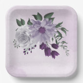 paarse en witte grillenbruiloft papieren bordje (Voorkant)