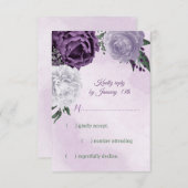paarse en witte grillenbruiloft RSVP kaartje (Voorkant / Achterkant)
