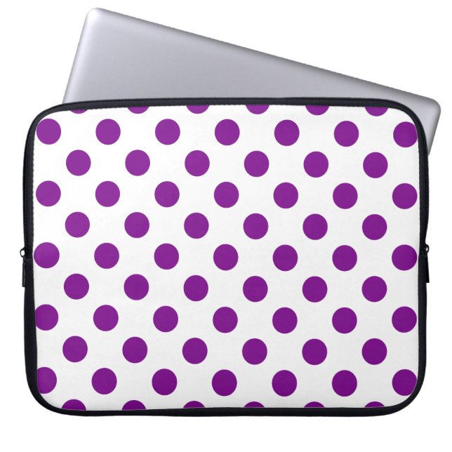 Paarse en witte haarpunten laptop sleeve (Voorkant)