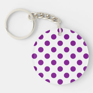 Paarse en witte haarpunten sleutelhanger