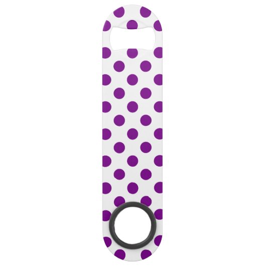 Paarse en witte haarpunten speed flessenopener (Voorkant)