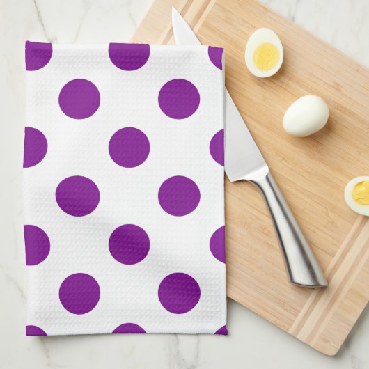 Paarse en witte haarpunten theedoek (Quarter Fold)