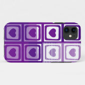 Paarse en witte harten Case-Mate iPhone case (Achterkant (horizontaal))