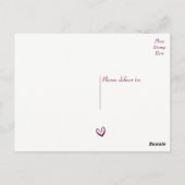 Paarse en witte Harten - Huwelijk, Feest Briefkaart (Achterkant)