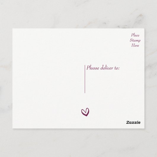 Paarse en witte Harten - Huwelijk, Feest Briefkaart (Achterkant)